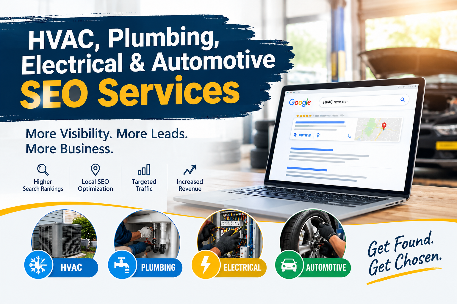 Create a blog image with an attractive caption for this URL: https://www.owenssprayfoampros.com/services/spray-foam-insulation Keyword: HVAC, Plumbing, Electrical, Automotive SEO Services
