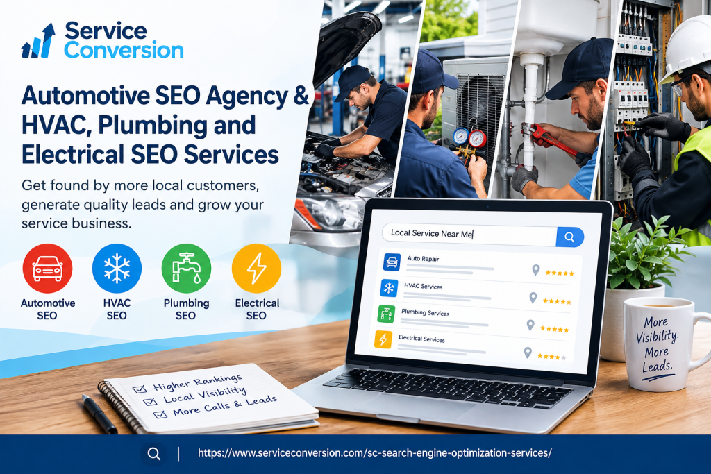 Automotive SEO Agency & HVAC, Plumbing and Electrical SEO Services