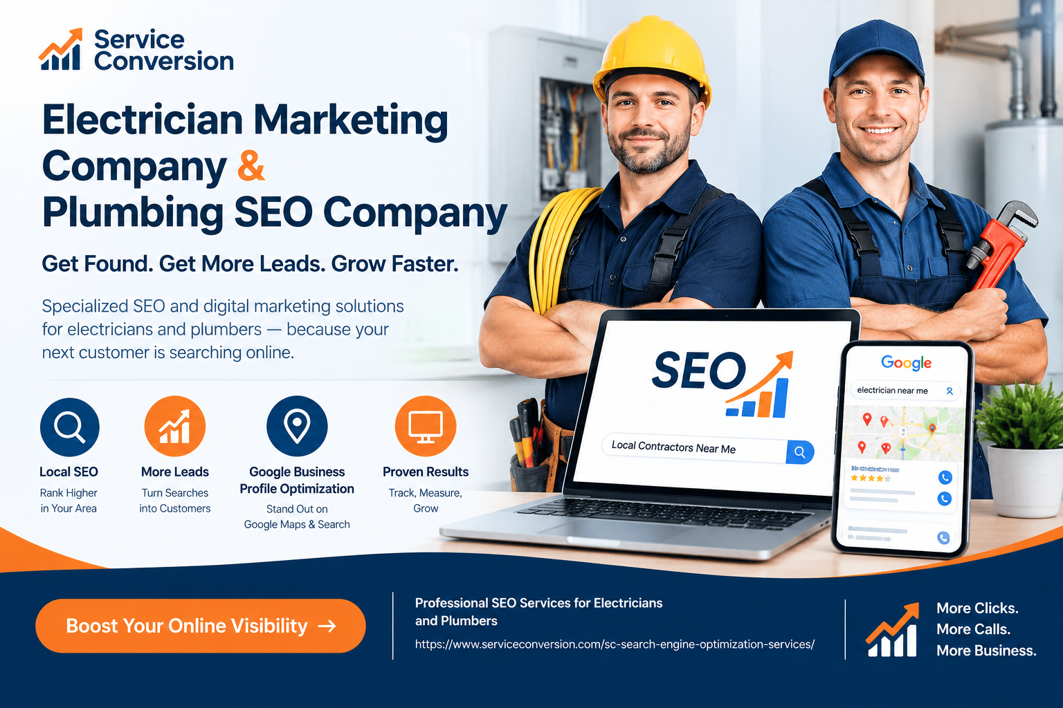 Electrician and Plumber SEO Marketing Banner